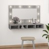 Zrcadlová skříňka s LED šedá sonoma 90 x 31,5 x 62 cm Šedá 820458