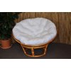 Nábytek PEGAS Ratanový papasan 110 cm medový bílý polstr