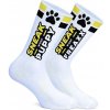 Sneakfreaxx Woof Puppy Socks White Yellow, bavlnené ponožky s labkami