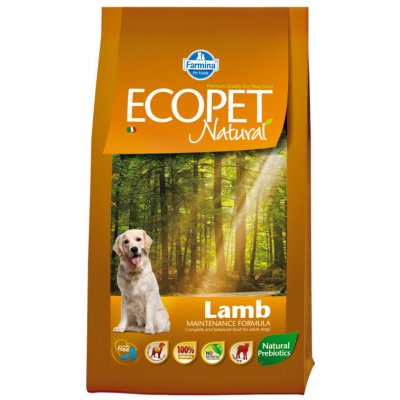 Ecopet Natural Dog Adult Medium jehně 12 kg. + 2 kg