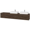 Dreja Kúpeľňová skrinka MODULE SZZ6 240 umývadlo Kube - D25 Teak / D25 Teak / Stred + Pravé