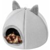 Stanis³aw Jurga PillowPrim, vnútorný domček pre mačky, mačacia jaskyňa, mačací stan s odnímateľným, umývateľným vankúšom, mäkký a samozahrievací, popol, veľkosť 2: 45x45x33 cm
