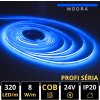 LEDprodukt PROFI LED pásik 320LED/m COB 8W/m modrá IP20 24V