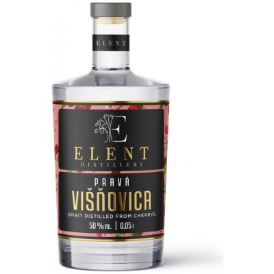 Elent Distillery Pravá Višňovica 50% 0,05 l (čistá fľaša)
