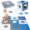 Kik Penová podložka na puzzle pre deti 180x180cm 9 dielov sivomodrá