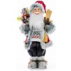 Dekorácia MagicHome Vianoce, Santa s lyžami a drevom, 60 cm