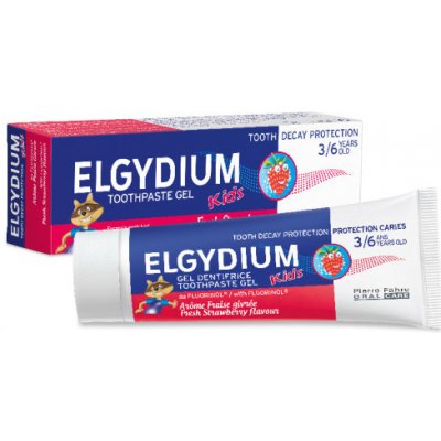 ELGYDIUM KIDS gélová zubná pasta s fluorinolom pre deti (2-6 rokov) s príchuťou jahody 50 ml