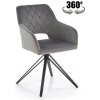 Nábytek PEGAS s.r.o. Jídelní otočná židle K535, Šedá/Černá