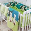 Súprava do postieľky Joy Rabbits Green toT's-smarTrike zajačiky hniezdo, paplón a plachta zelená od 0 mes