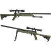 Well Airsoft sniper APS SR-2 (MB06D) + dvojnožka + puškohľad, olivová
