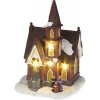 MagicHome Vianoce Dekorácia MagicHome Vianoce, Kostol, 4 LED teplá biela, 3xAA, interiér, 12,50x12,30x18 cm