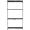 Majster Regál Outdoor sivý kovový regál, 180x100x38cm-4, Šedá