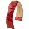 Kožený remienok Hirsch Prestige L 02208020-1, červený, krokodília koža, dĺžka L, Quick Release 19 mm