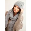 Mondo Italia Dámsky set čiapka a šál CZ7 šedý Univerzálna Šedá