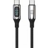 Datový kabel s LCD Forever USB-C/USB-C 1m 100W černý GSM171012