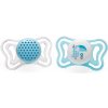 Chicco Cumlík Physio Light silikón 2-6m+, modrá 2ks