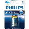 Batéria alkalická, 9V (6LR61), 6LR61, 9V, PHILIPS, blister, 1-pack, 6LR61E1B/10, Ultra Alkaline