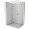 Mexen Mist-H L Duo sprchový kút otočný 70 x 115 cm, transparentný, brúsená meď - 8A5L-070L-115P-65-00
