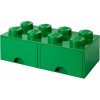 LEGO® úložný box s šuplíky 250x500x180mm tmavě zelený LEGO40061734