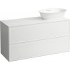 Laufen Skrinka pod umývadlo New Classic 118 × 45 × 60 cm s 2 zásuvkami a výrezom vpravo, biela lesklá H4060840856311