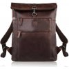 Paolo Peruzzi vintage kožený batoh na notebook s rolovacím vrchným dielom | hnedá SL-02-BR