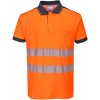 Portwest T180 HI-VIS Reflexná polokošeľa PW3 L, Fluorescenčno oranžová-Námornícka modrá