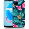 Picasee silikónový prehľadný obal pre Realme C11 (2021) - Pink Monstera