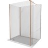 Mexen Kioto sprchová stěna Walk-in 135 x 70 x 40 cm, transparentná, brúsená meď - 800-135-070-221-65-00-040