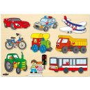 Drevená hračka Woody vkládací puzzle dopravní prostředky