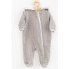 Dojčenský mušelínový overal s kapucňou New Baby Comfort clothes sivá - 80 (9-12m)