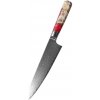 IZMAEL Damaškový kuchynský nôž Hakusan Big Chef/Červená 23.5 cm