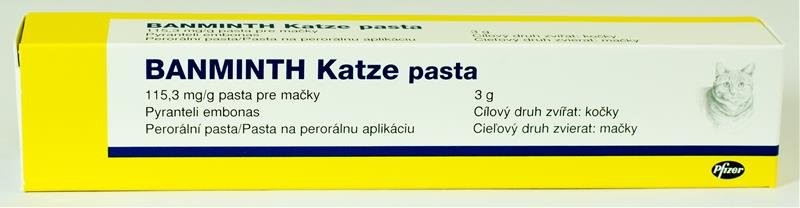 Banminth Perorálna pasta pre mačky anthelmintikum 3 g