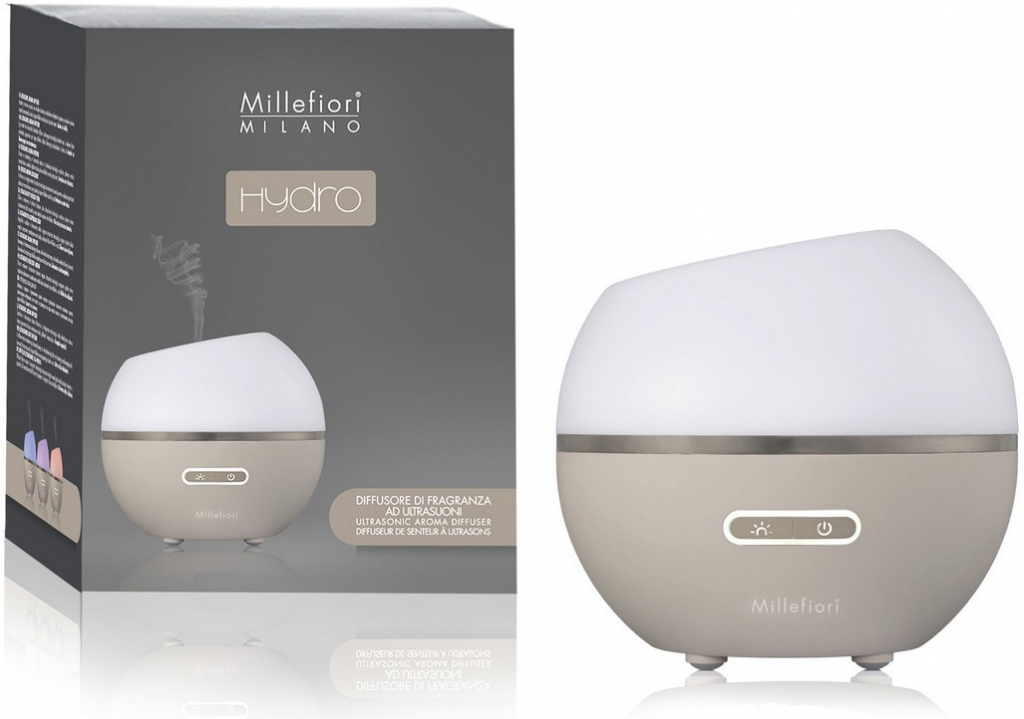 Millefiori Milano Ultrazvukový difuzér skleněný Hydro Half Sphere Dove 165 ml