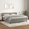 Box spring postel s matrací světle šedá 160x200 cm samet Šedá 3131207