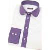 Biela dámska košeľa s fialovou dlhý rukáv
