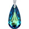 Silvego Strieborný prívesok Kvapka 24mm Bermuda Blue so Swarovski® Crystals LSW011P