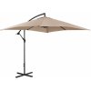 Uniprodo Konzolový slnečník - krémová farba - štvorcový - 250 x 250 cm - výklopný UNI UMBRELLA SQ250CR N