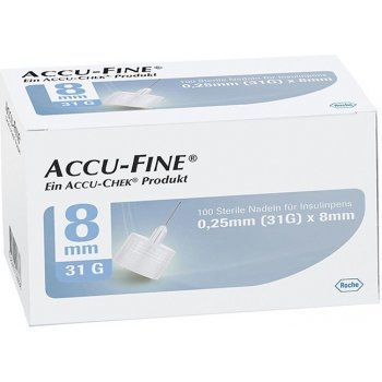 Accu - Fine ihly do inzulínového pera 31 G x 8 mm 100 ks