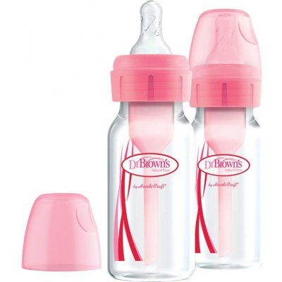 Dr.Brown´s Fľaša antikolik Options + úzka 2 x 120 ml plast ružová
