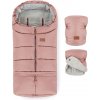 PETITE&MARS Set zimný fusak Jibot 3v1 + rukavice na kočík Jasie Dusty Pink