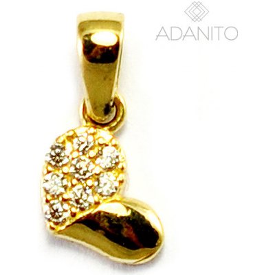 Adanito BRP1093G Zlatý prívesok srdce so zirkónmi