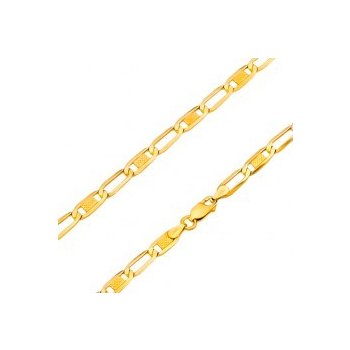 Šperky eshop Retiazka v žltom zlate oválne články prázdne a s mriežkou GG170.21