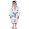 Bellatex Detský froté župan biely s modrým lemom, 80 cm