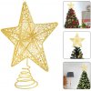 LED svetelná hviezda na stromček, teplá biela, zlaté trblietky, rôzne veľkosti Velikost (cm): 15cm