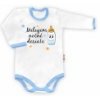 Baby Nellys Body dlouhý rukáv vel. 86, Milujem nočné desiate - biele/modrý lem