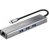 LogiLink USB-C hub 3× USB‑A a RJ45 Gigabit Ethernet