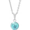 Strieborný náhrdelník s pravým minerálnym kameňom Tyrkys