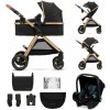Kinderkraft KINDERKRAFT - Kombinovaný kočík 3v1 ESME Pure black + autosedačka MINK PRO AG0897 + záruka 3 roky zadarmo + záruka 3 roky zadarmo