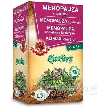 HERBEX MENOPAUZA s ďatelinou bylinná zmes wellness tea 20 x 3 g