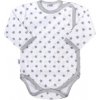 NEW BABY Dojčenské body celorozopínacie New Baby Classic II sivé s hviezdičkami Sivá